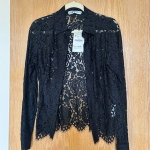 Zara lace button up blouse.